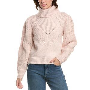 Design History Womens Wool-Blend Cable Sweater, Pink